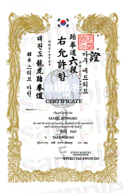 Vertical Korean Arts Certificate image